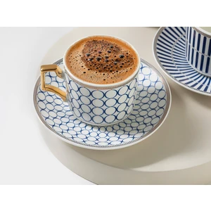 English Home Rabecca Porselen Kahve Fincan Takımı Lacivert 2'li 90 ml