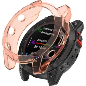 ZH Store Garmin Fenix ​​7x Için Darbeye Dayanıklı Tpu Yumuşak Koruyucu Kılıf Pembe (Yurt Dışından)