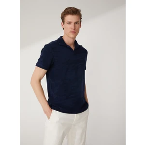 Polo Yaka Düz Lacivert Erkek T-Shirt ALIZA