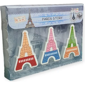 Paris Story Eyfel Kulesi Figürlü Silgi Seti 3'lü Paket