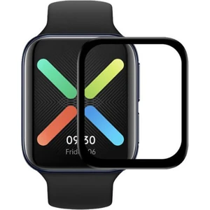 Oppo Watch 41MM Uyumlu Tam Kaplayan Ultra Ince Kavisli Siyah Çerçeveli Saat Ekran Koruyucu Pet