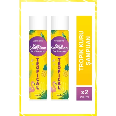 Watsons Tropik Kokulu Kuru Şampuan İkili Set 200 ml x 2 – Normal Saçlar İçin Arındırıcı ve