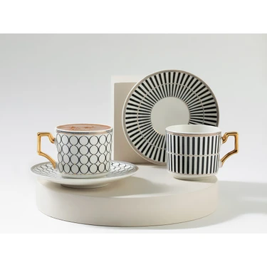English Home Rabecca New Bone China Kahve Fincan Takımı 4 Parça 2 Kişilik