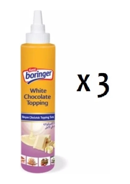 Kent Boringer Topping Sos Beyaz Çikolata 750 gr x 3