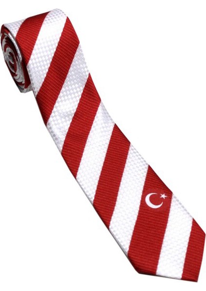 Kırmızı - Beyaz Ay Yıldız Türk Bayrağı Kravat modelleri