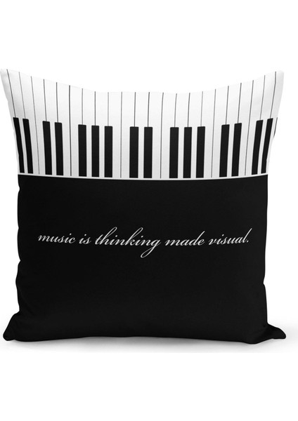 Piyano Kırlent Yastık Kılıfı Kırlent
