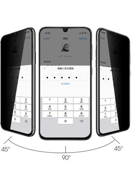 Samsung Galaxy A04E Uyumlu Tam Kapatan Hayalet Gizlilik Filtre Kırılmaz Tamperli Cam Ekran Koruyucu