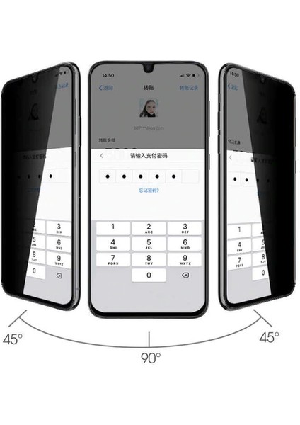 Samsung Galaxy A04 Uyumlu Tam Kapatan Hayalet Gizlilik Filtre Kırılmaz Tamperli Cam Ekran Koruyucu