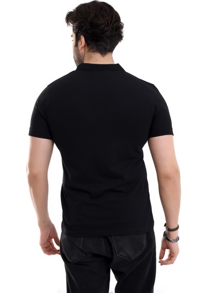 Erkek Pamuk &Likralı Polo Yaka Kısa Kollu Triko Bantlı Tişört fırsatları