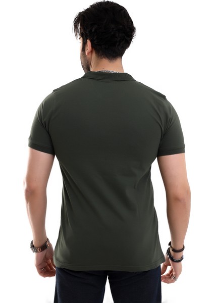 Erkek Pamuk &likralı Polo Yaka Kısa Kollu Triko Bantlı Tişört fırsatları