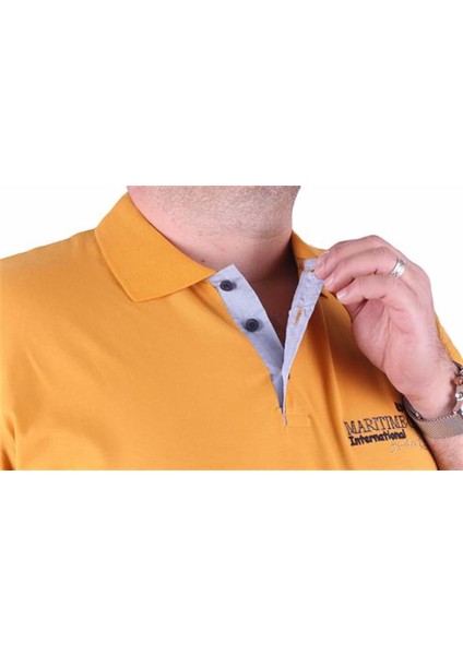 Erkek Büyük Beden Polo Tişört Maritime Crew 23401 Hardal fiyatları