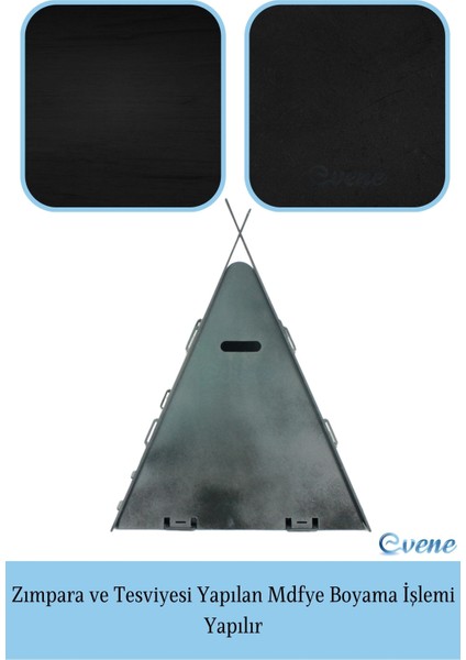 Büyük Kedi Evi Dekoratif Ahşap Dayanıklı Siyah Renk 40X40 cm Kedi Yatağı Çadır Model fırsatları