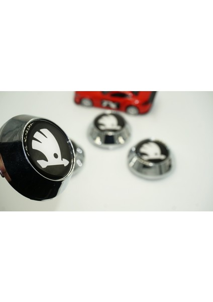 Skoda Logo Konik Jant Göbek Kapağı Seti 65MM