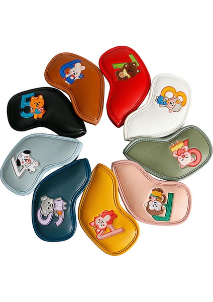 9pcs Golf Demir Headcover Set Golf Kulübü Baş Kapak Kılıf Açık Hava Sporları Multoolor (Yurt Dışından) fiyatları