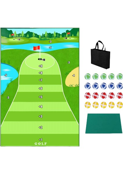 Golf Vurma Mat Swing Eğitmeni ile Toplar Golf Oyunu Seti Hizalama Ev Sünger Mat (Yurt Dışından)