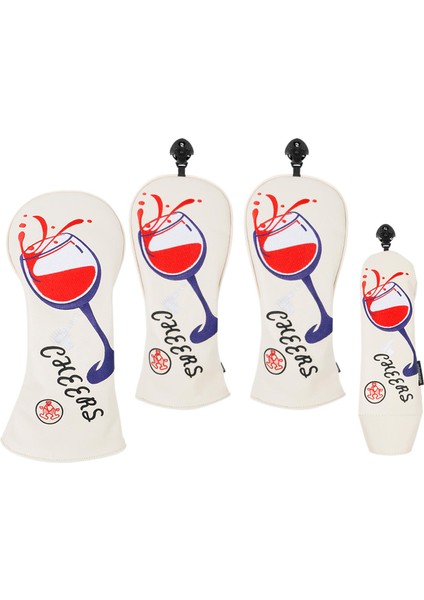 4x Pu Golf Kulübü Baş Kapakları Set Golf Ahşap Headcover Koruyucu Kol Koruma Kupası Beyaz (Yurt Dışından) fiyatları