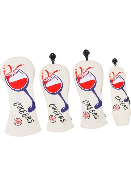 4x Pu Golf Kulübü Baş Kapakları Set Golf Ahşap Headcover Koruyucu Kol Koruma Kupası Beyaz (Yurt Dışından) fırsatları