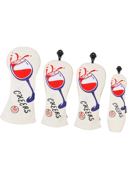 4x Pu Golf Kulübü Baş Kapakları Set Golf Ahşap Headcover Koruyucu Kol Koruma Kupası Beyaz (Yurt Dışından) indirimleri