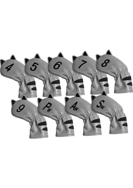 Su Geçirmez Golf Kulübü Kafa, Açık Hava Spor Seyahati Putter Işaret Headcover 9pcs Demir Ipucu Gri Kapsar (Yurt Dışından) fiyatları