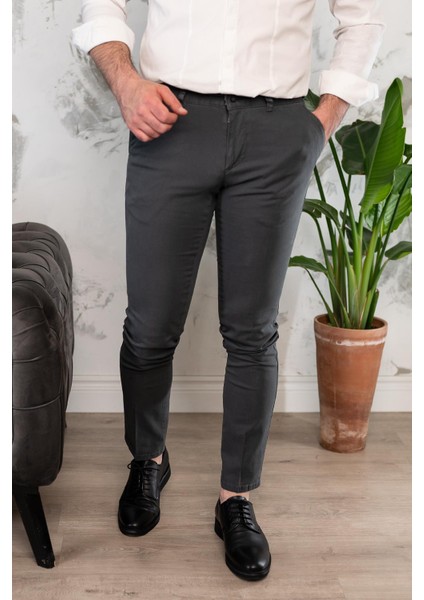 Slimfit Dar Paça Erkek Yazlık Gabardin Chino Pantolon