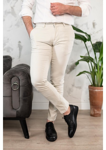 Slimfit Dar Paça Erkek Yazlık Gabardin Chino Pantolon