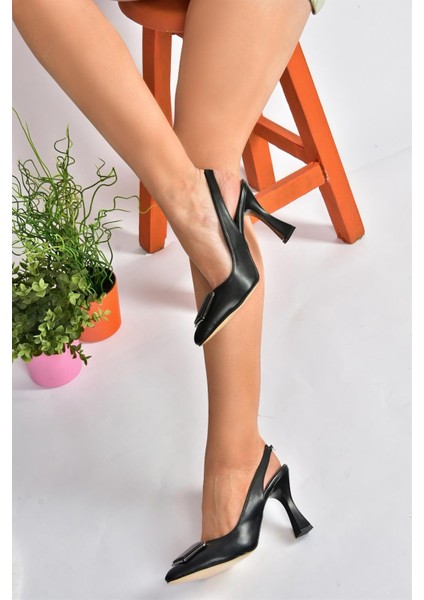 P250148209 Siyah Tokalı Kalın Topuklu Kadın Ayakkabı fırsatları