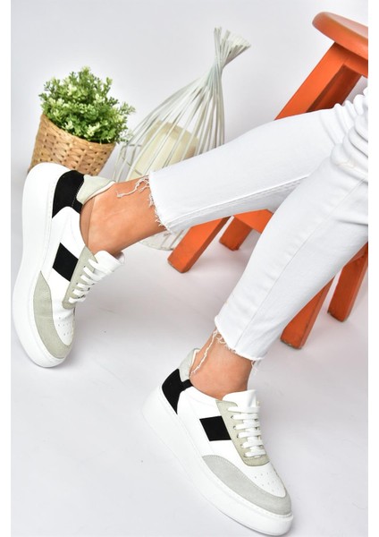 P274048809 Beyaz/siyah Günlük Kadın Spor Ayakkabı Sneakers