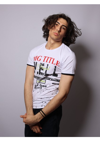 Beyaz Renk Hafif Likralı Bisiklet Yaka T-Shirt fiyatları