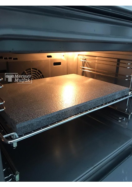 Doğal Bazalt Fırın Taşı Seti Tam Fırın Boyutu 30 x 40 Cm ve Ahşap Fırın Küreği Mangal Taşı modelleri