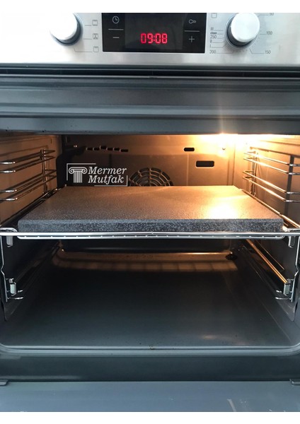 Doğal Bazalt Fırın Taşı Seti Tam Fırın Boyutu 30 x 40 Cm ve Ahşap Fırın Küreği Mangal Taşı fırsatları