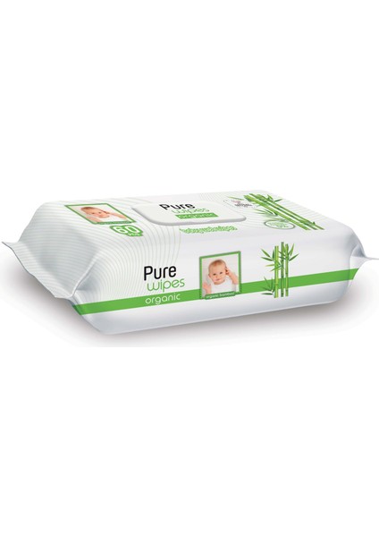 Wipes Islak Havlu Mendil 60 Yaprak Organic Bambu (6'lı Set) 360 Yaprak (2 Paket x 3)