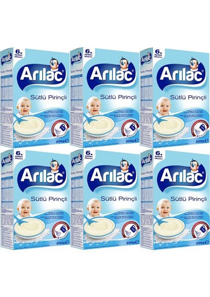 Pirinç Unu Kaşık Maması 200GR Sütlü Pirinçli (6 Lı Set)