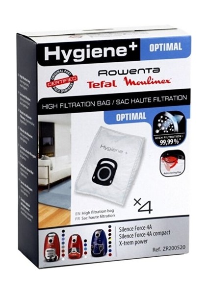Rowenta Uyumlu Hygiene+ Toz Torbası ( 4 Adet)