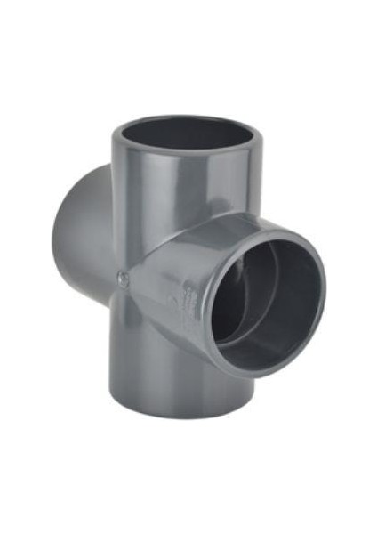 Pvc 90º Yapıştırma Muflu Kruva ( Istavroz ) ( Ø 50 ) ( 1 Adet )