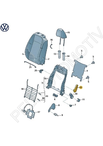 pelit oto Jetta Sırlık Ayar Kolu 5C6881236 Orijinal (2011-2018) Bej