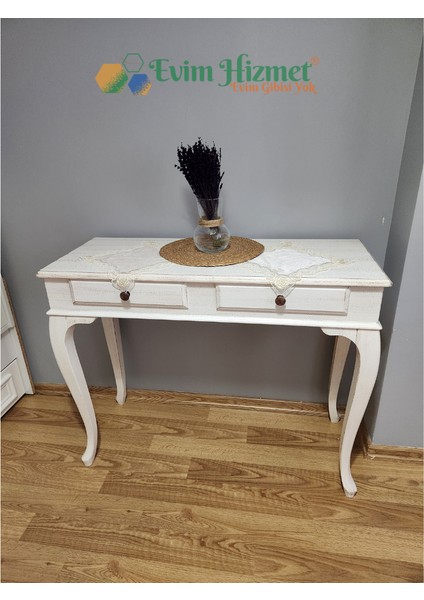 120 cm Çekmeceli Beyaz Eskitme Dresuar Makyaj Masası fiyatları