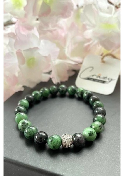 Hakiki Ruby Zoisit Doğaltaş Kadın Bileklik