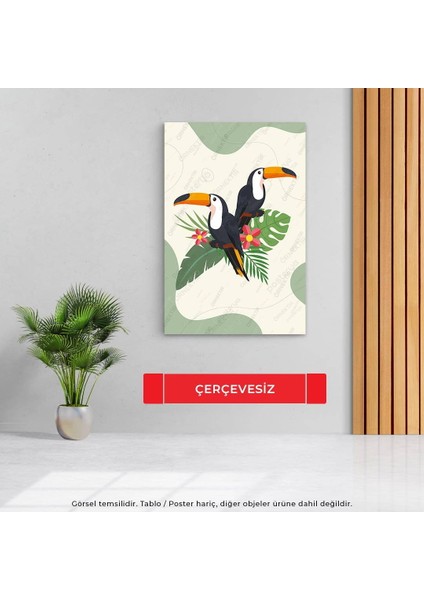 U1742_ÇERÇEVESIZ - Tukan Kuşu Ahşap Poster / Tablo