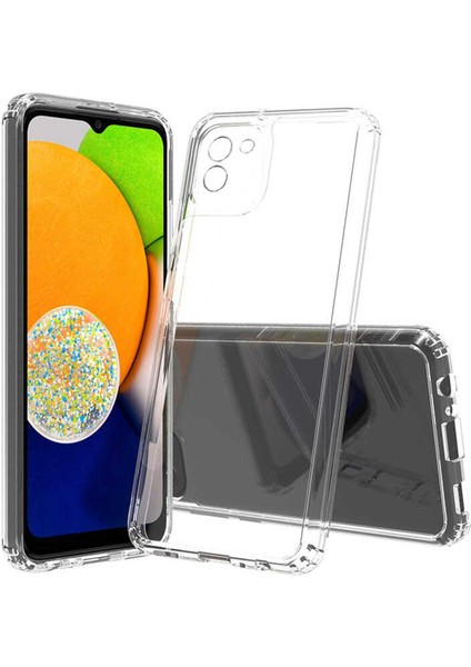 Samsung Galaxy A03 Kılıf Köşeleri Korumalı Sert Silikon Kapak 2mm Anti Shock Silikon
