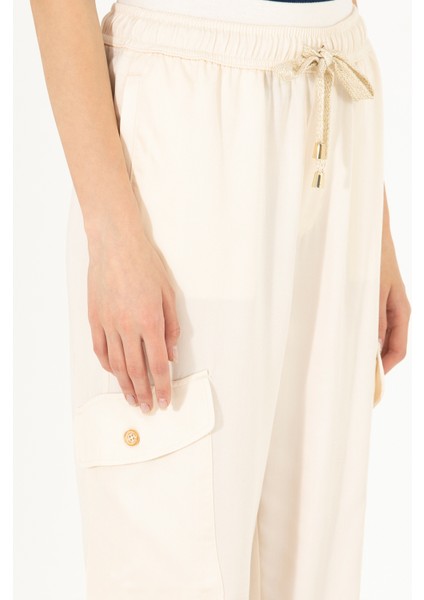 Bağlamalı Bel Standart Bej Kadın Pantolon Dello indirimleri