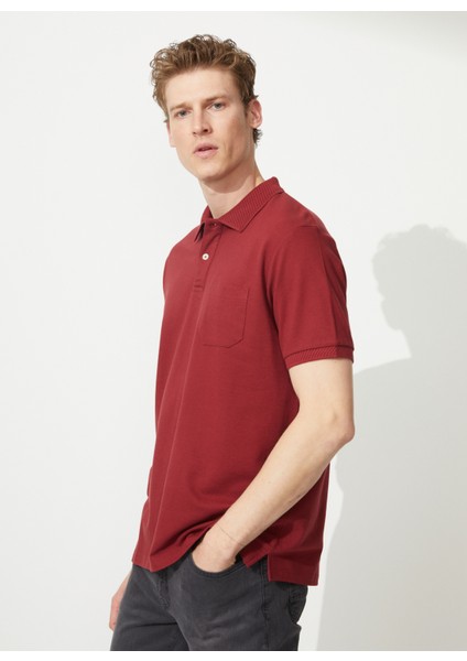 Polo Yaka Bordo Erkek T-Shirt 4A9000000002 fırsatları