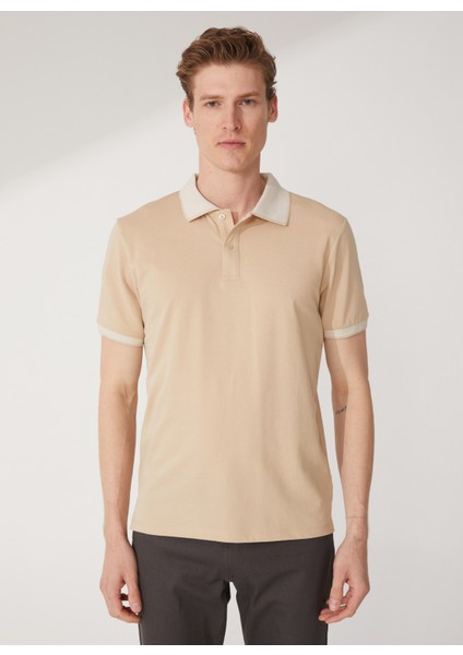 Polo Yaka Açık Bej Erkek T-Shirt 4A9000000003 fırsatları