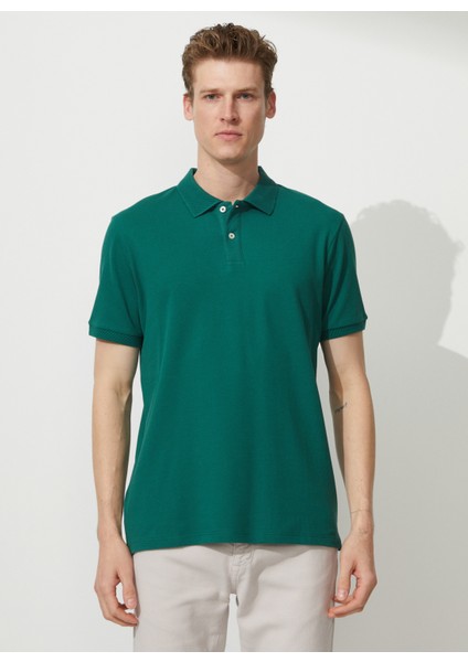 Polo Yaka Koyu Yeşil Erkek T-Shirt 4A9000000001