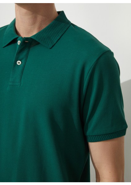 Polo Yaka Koyu Yeşil Erkek T-Shirt 4A9000000001 fırsatları