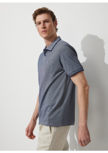 Polo Yaka Lacivert - Beyaz Erkek T-Shirt 4A9000000004 modelleri