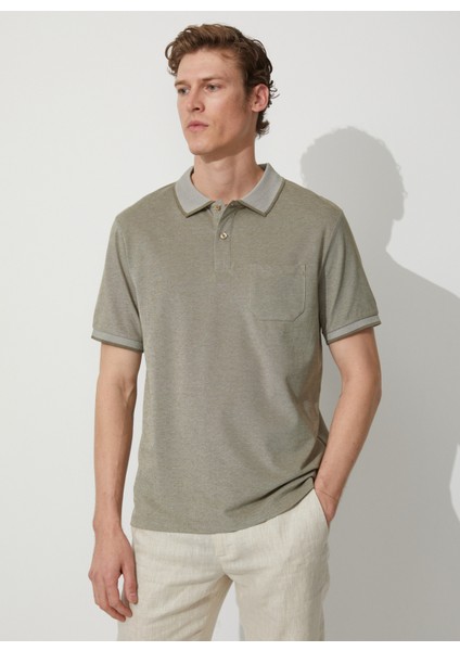 Polo Yaka Nefti Melanj Erkek T-Shirt 4A9000000004 modelleri