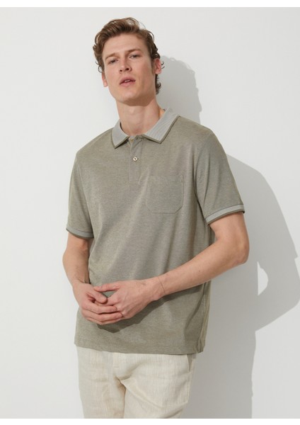Polo Yaka Nefti Melanj Erkek T-Shirt 4A9000000004 fırsatları