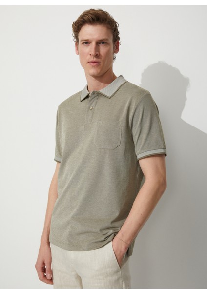 Polo Yaka Nefti Melanj Erkek T-Shirt 4A9000000004 indirimleri
