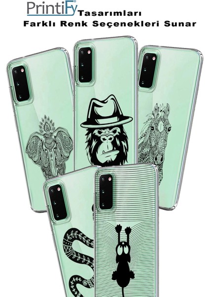 Apple iPhone 13 Mini Uyumlu Kapak Mandala Fil (Siyah) Tasarımlı Şeffaf Silikon Kılıf indirimleri