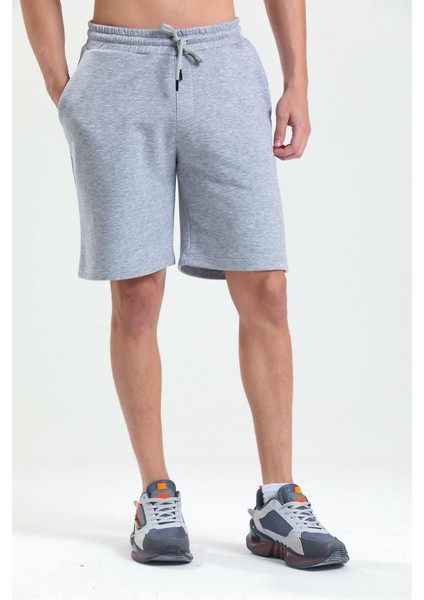 Gri Melanj Normal Kesim Cepli Örme Iki Iplik Sweat Şort fırsatları
